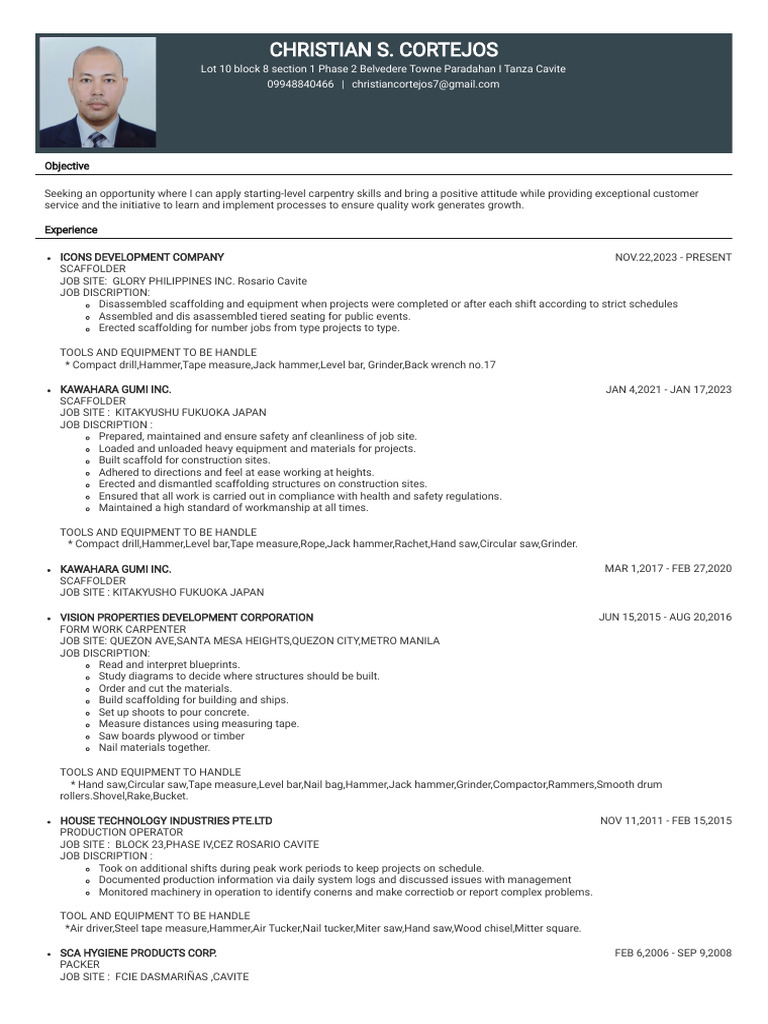 New CV Update Gray | PDF | Carpentry | Pallet