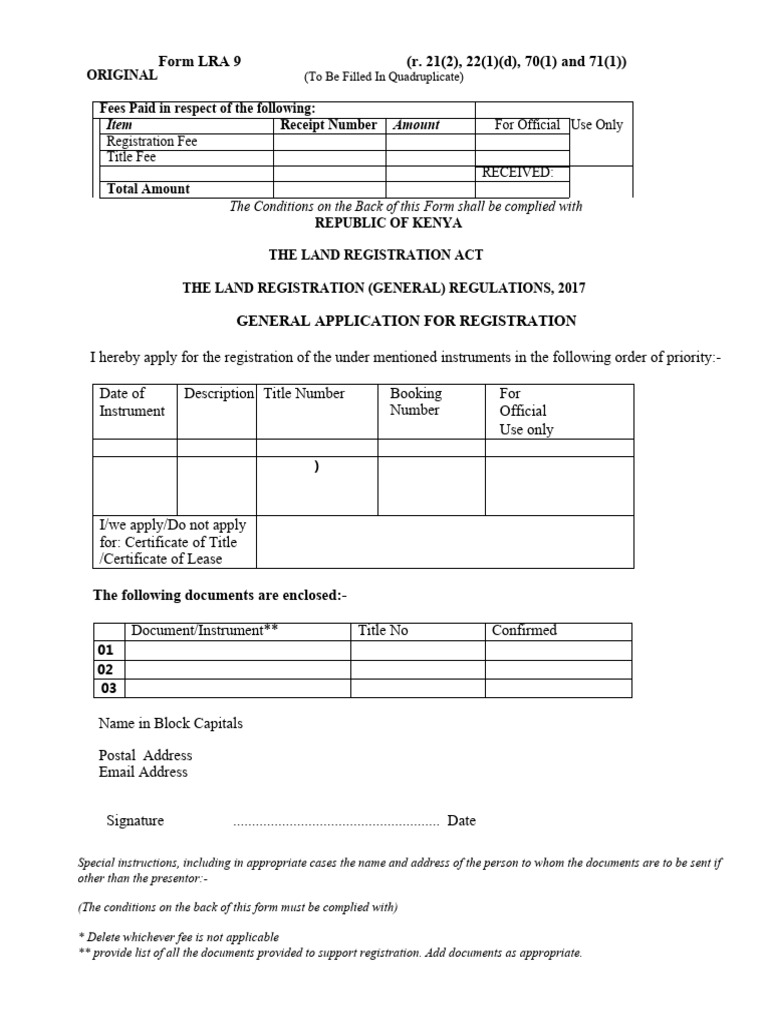LRA 9 Form for Land Registration | PDF | Domain Name Registrar | Government