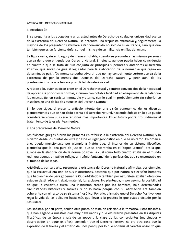Fundamentos del Derecho Natural | PDF | La Ley natural | Tomás de Aquino
