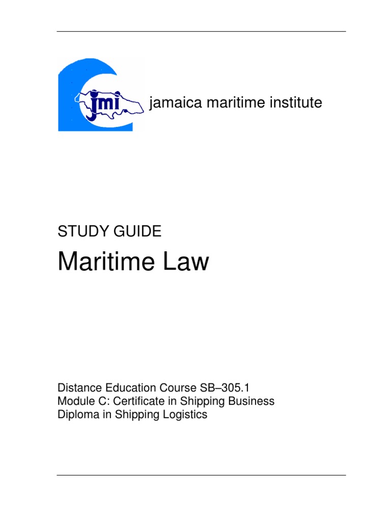 Study Guide(Maritime Law) Admiralty Law Justice Of The Peace