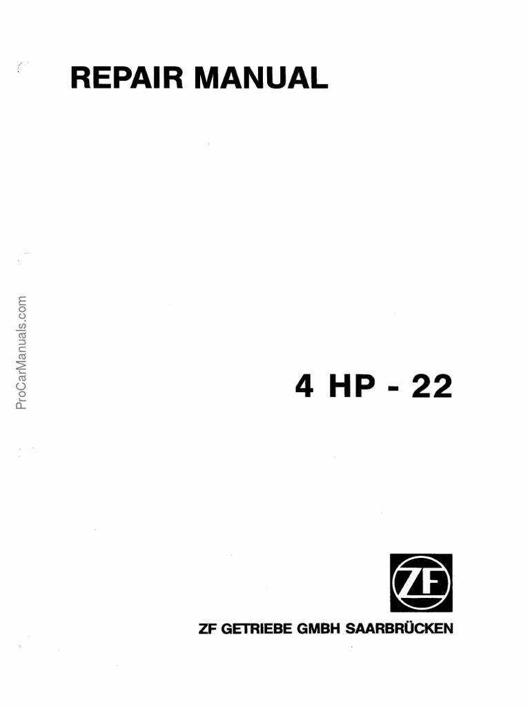ZF 4HP22 Transmission Service Repair Manual PDF