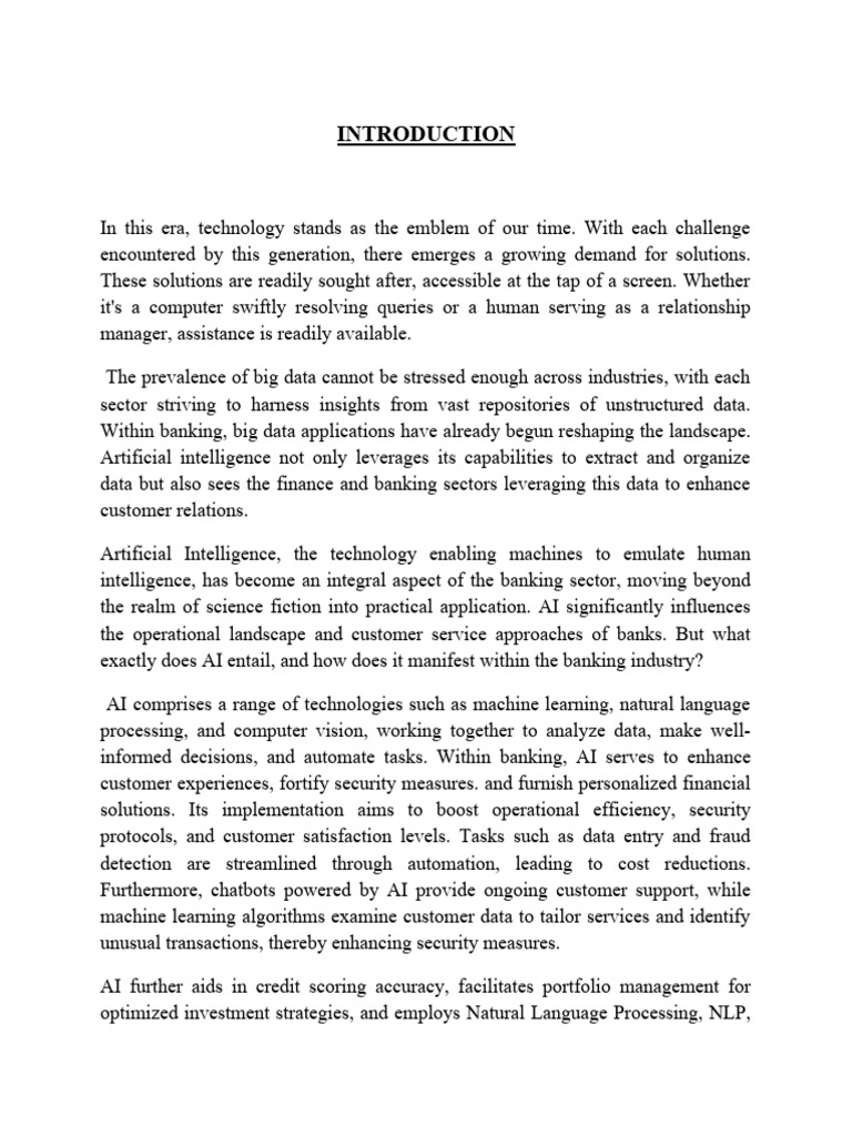 AI's Transformative Role in Banking | PDF | Artificial Intelligence ...