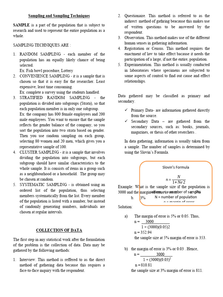 Worksheet 4.2a Sampling and Sampling Techniques | PDF | Sampling ...