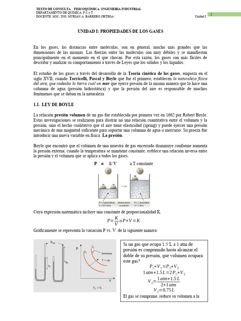 Propiedades y Leyes de los Gases | PDF | Gases | Líquidos