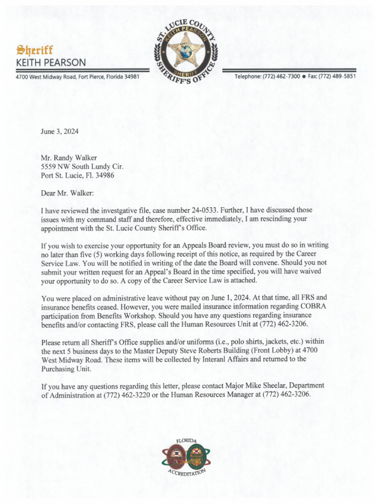 Randy Walker Fired PDF