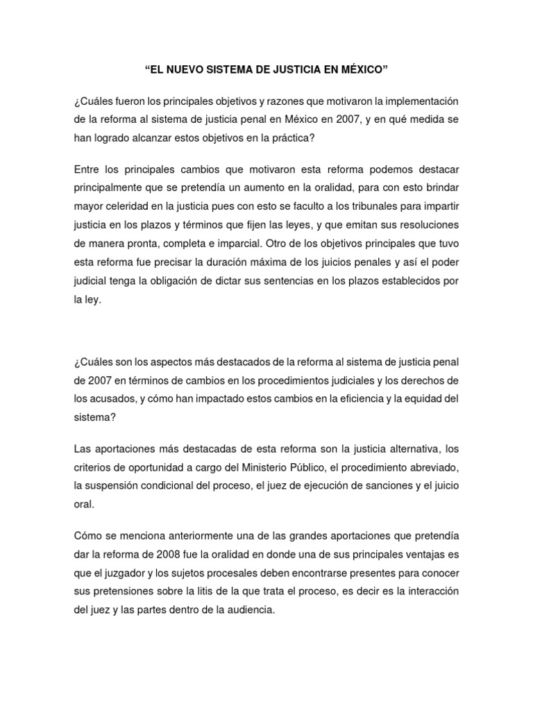 Reforma de Justicia Penal en México 2007 | PDF | Mandato | Debido al ...