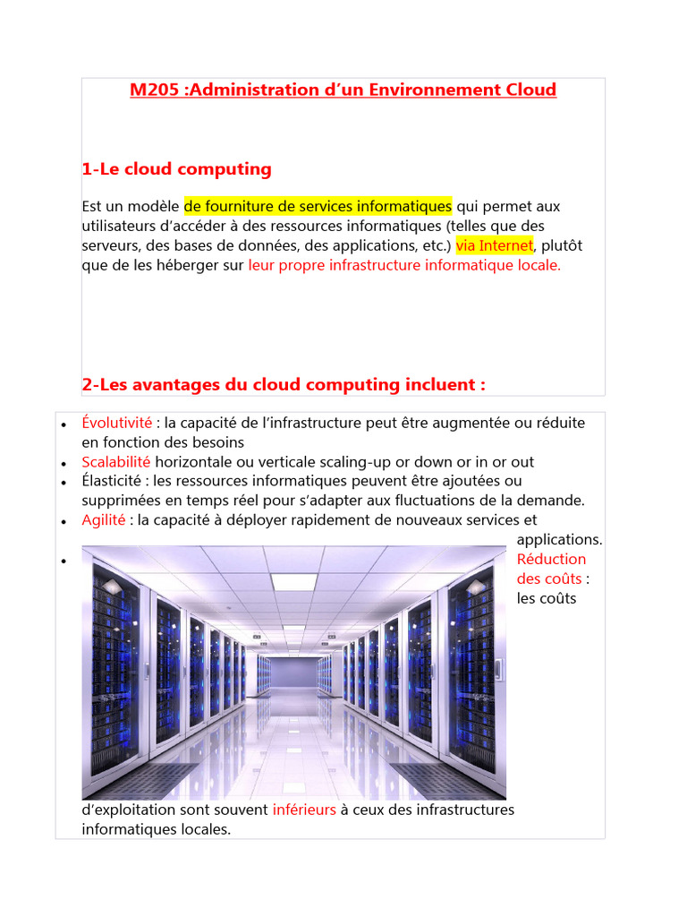 Administration d'un Environnement Cloud | PDF | Cloud computing ...