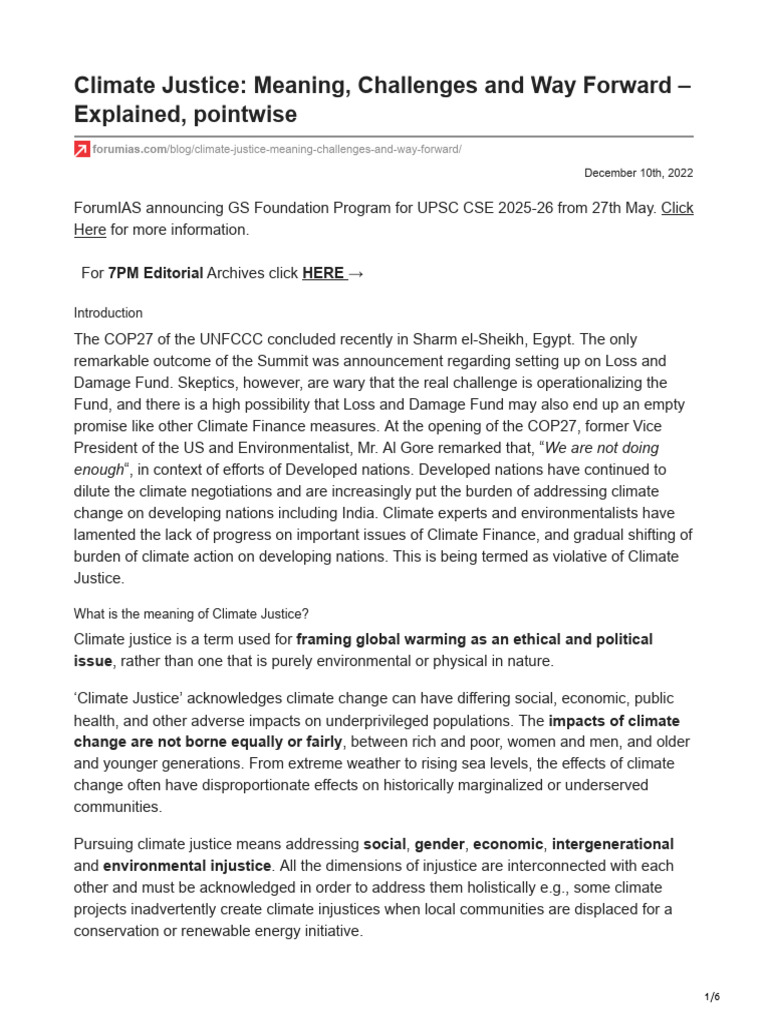 Understanding Climate Justice Concepts | PDF | Sustainability | Climate ...