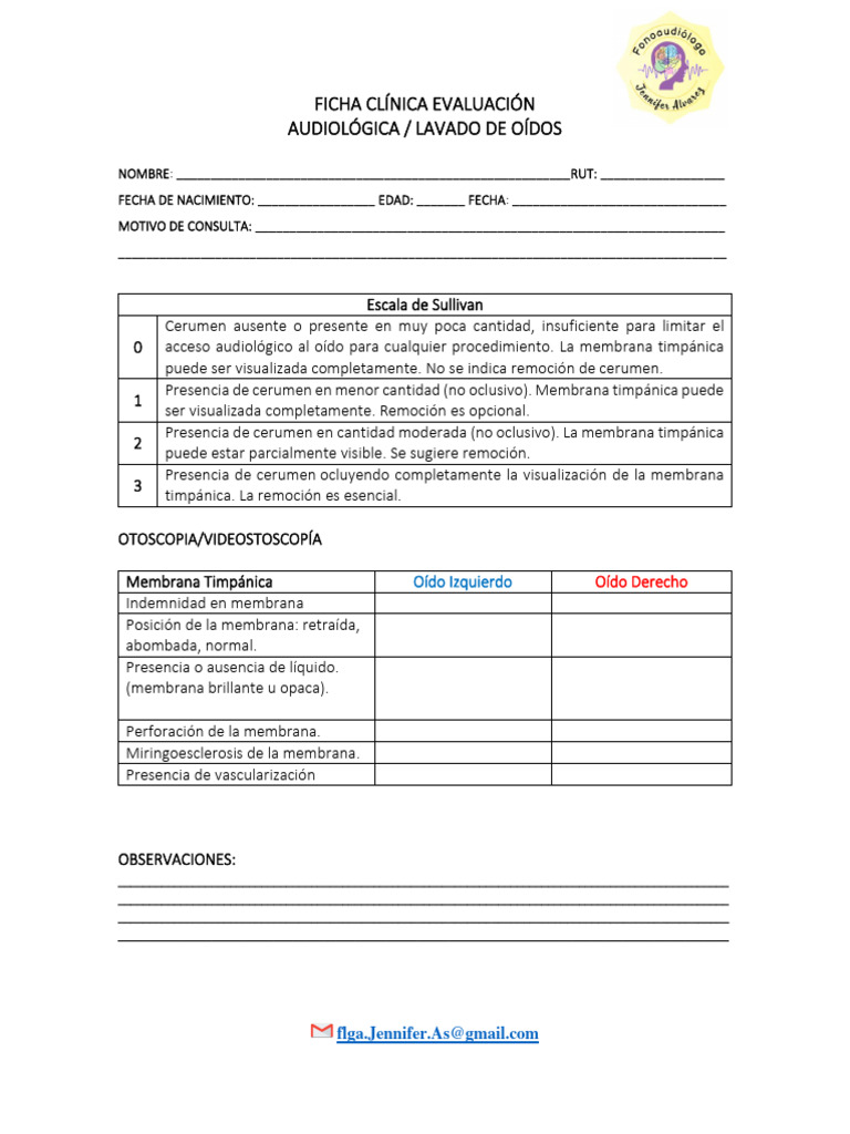 Lavado De Oidos Ficha Copia Pdf