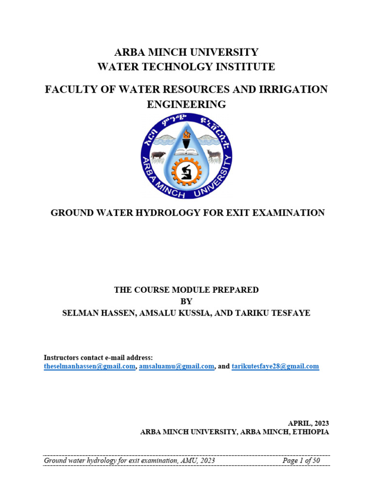 Ground Water Hydrology Materials Pdf Aquifer Porosity