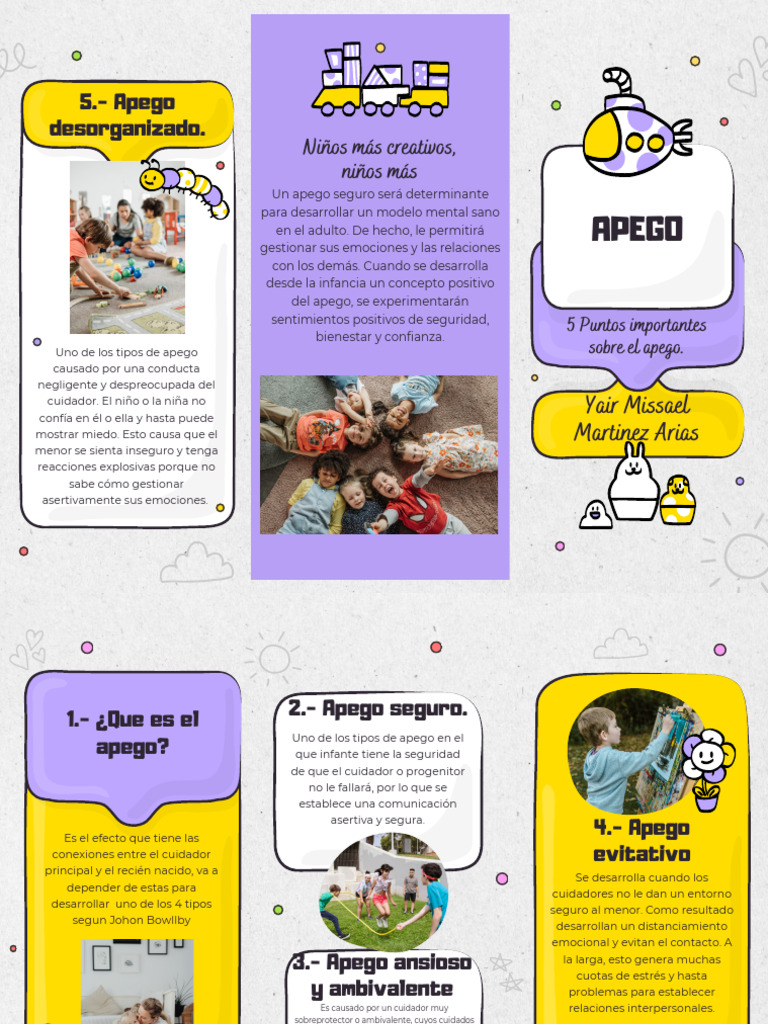 Folleto Tríptico Apego | PDF | Teoría de apego | Las emociones