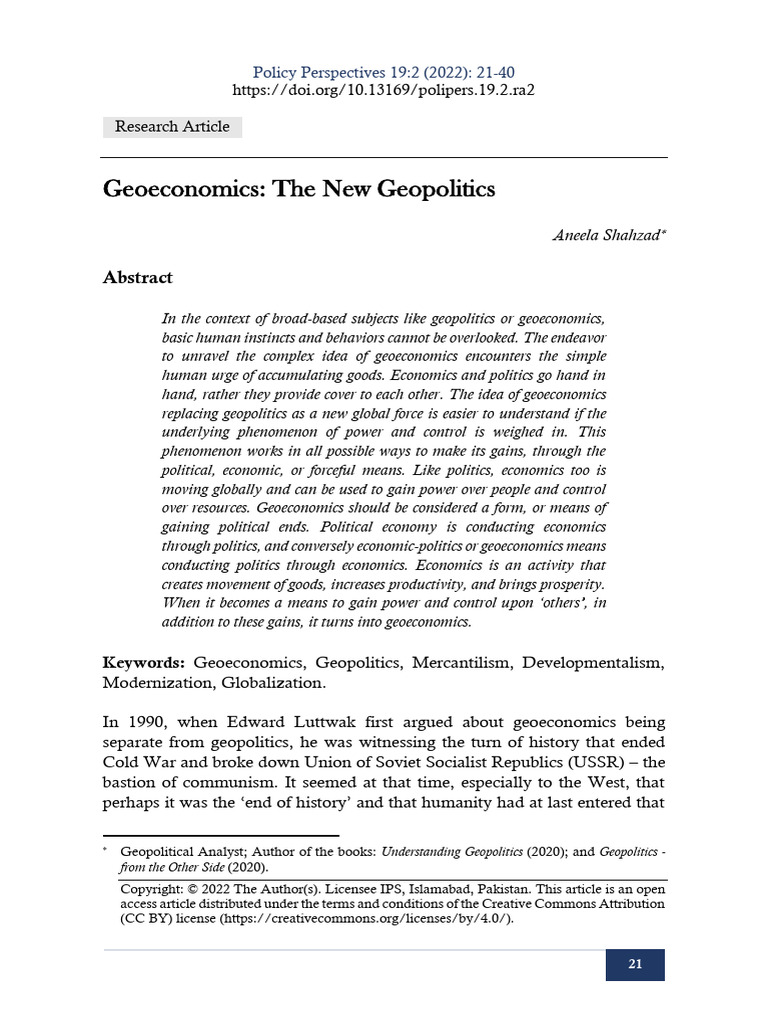 Geoeconomics-New Geopolitics-ED | PDF | World Systems Theory | Chad
