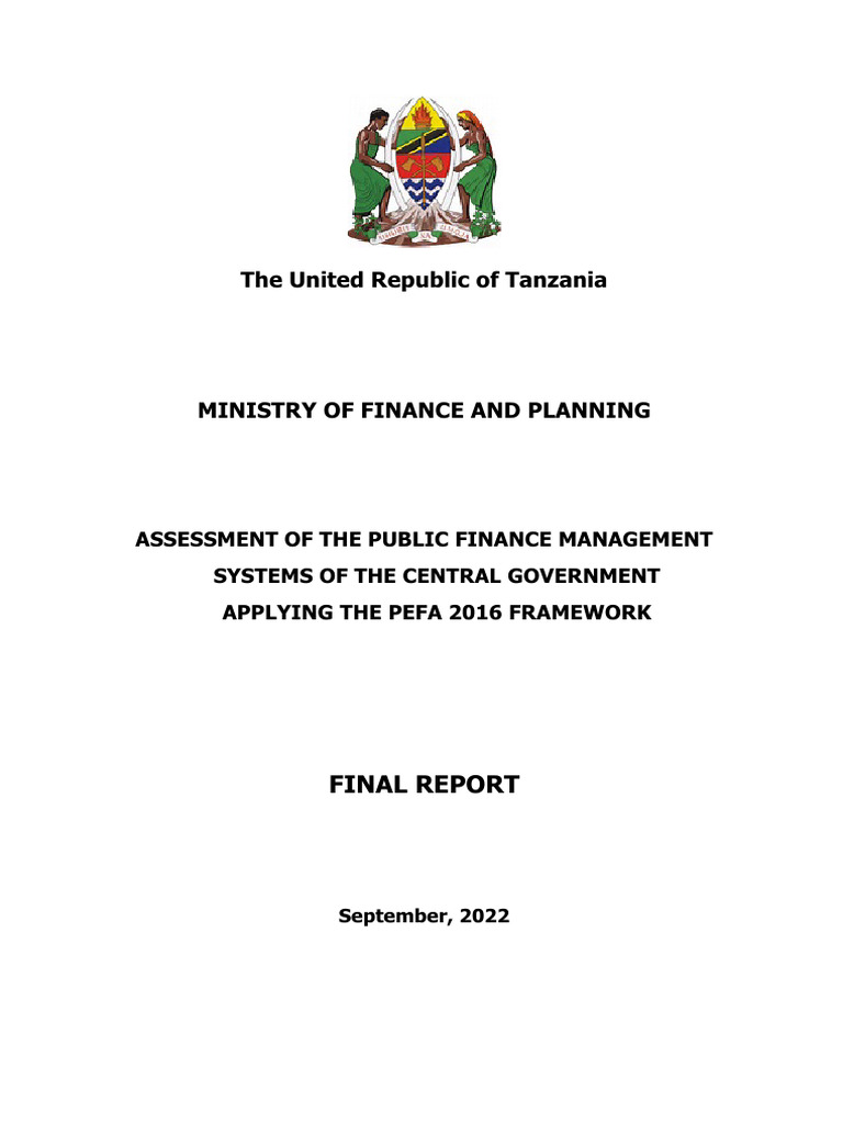 Tanzania 2022 PEFA Assessment Report | PDF | Budget | Internal Audit