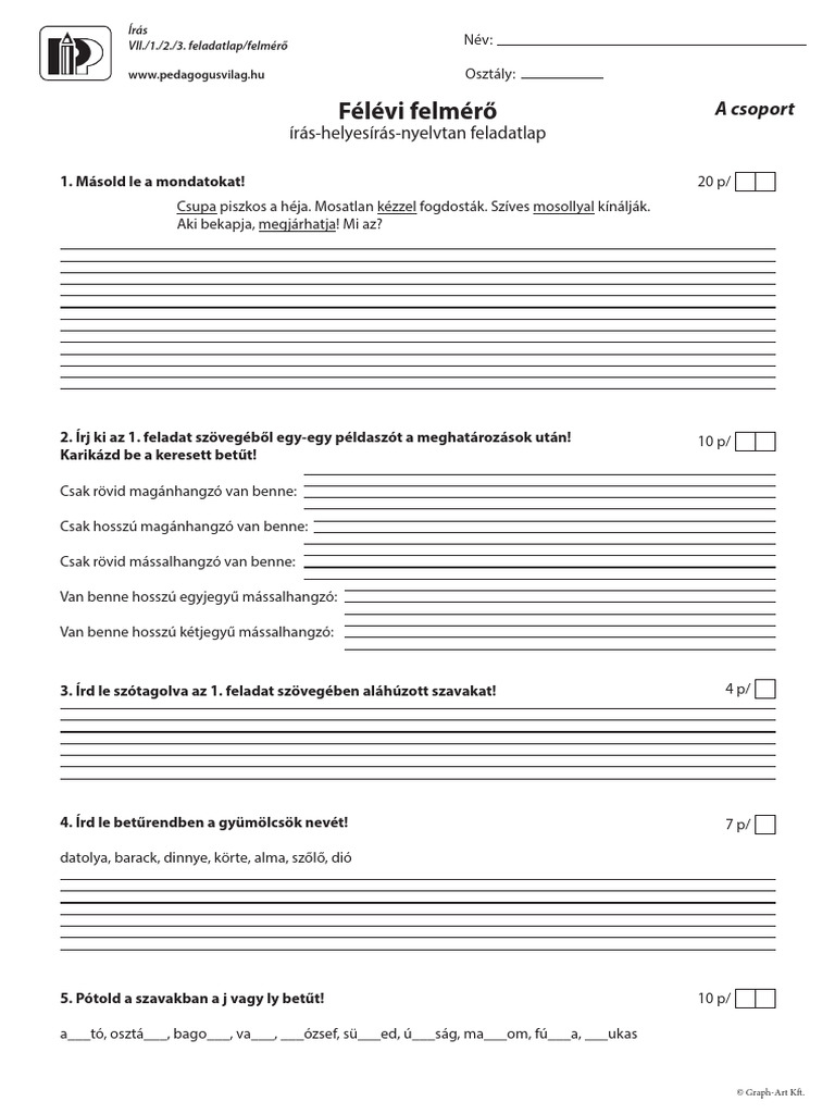 Pip 1601 Ir Mnyelv 2o FL Felm 3 | PDF
