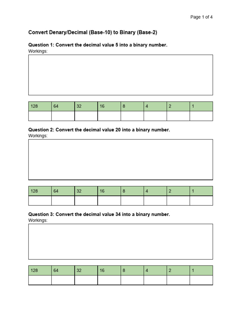 Denary to binary conversion pdf decimal division mathematics 