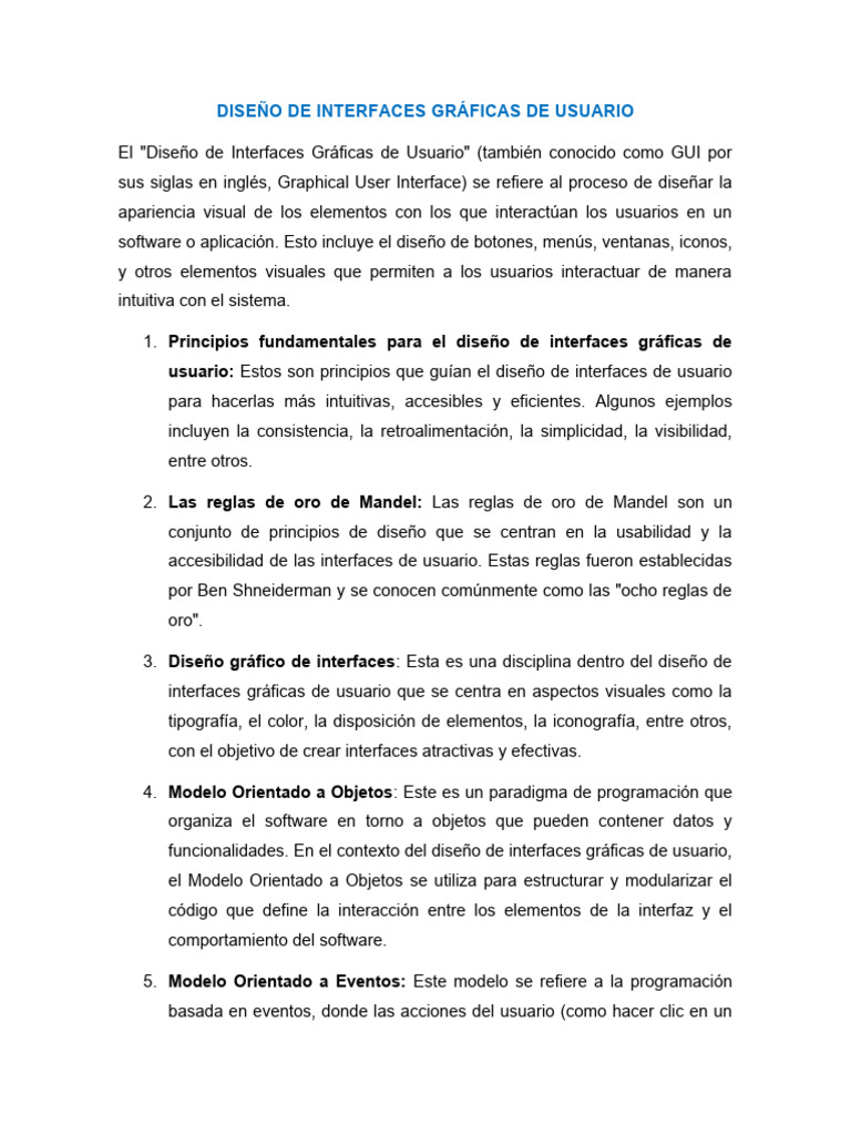 Diseño de Interfaces Gráficas de Usuario | PDF | Interfaz de usuario ...