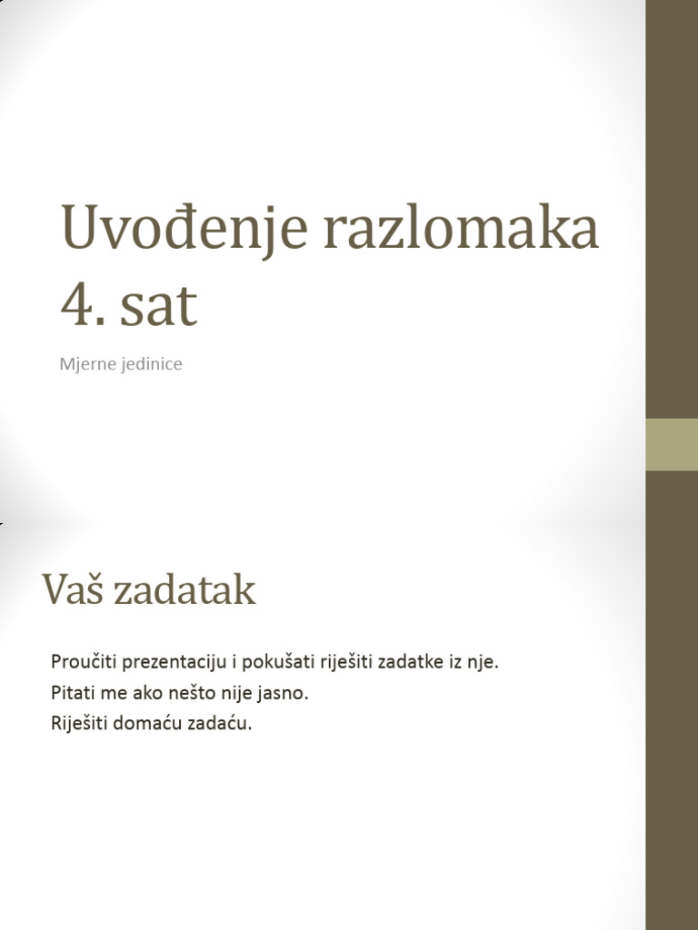 5.4. Uvođenje Razlomaka 4.sat | PDF