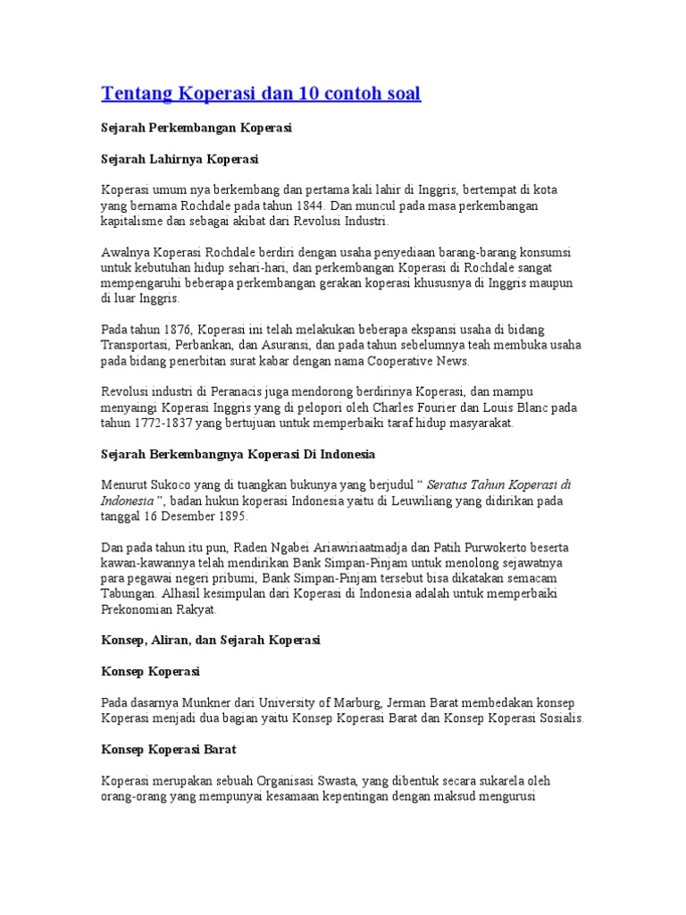 Soal Soal Koperasi