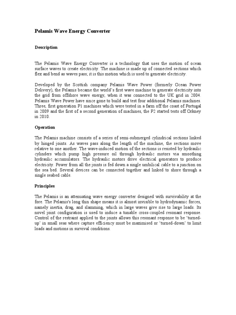 Ocean Wave Energy Innovators | PDF