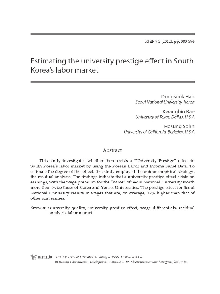 Estimating korean labour pdf errors and residuals coefficient of