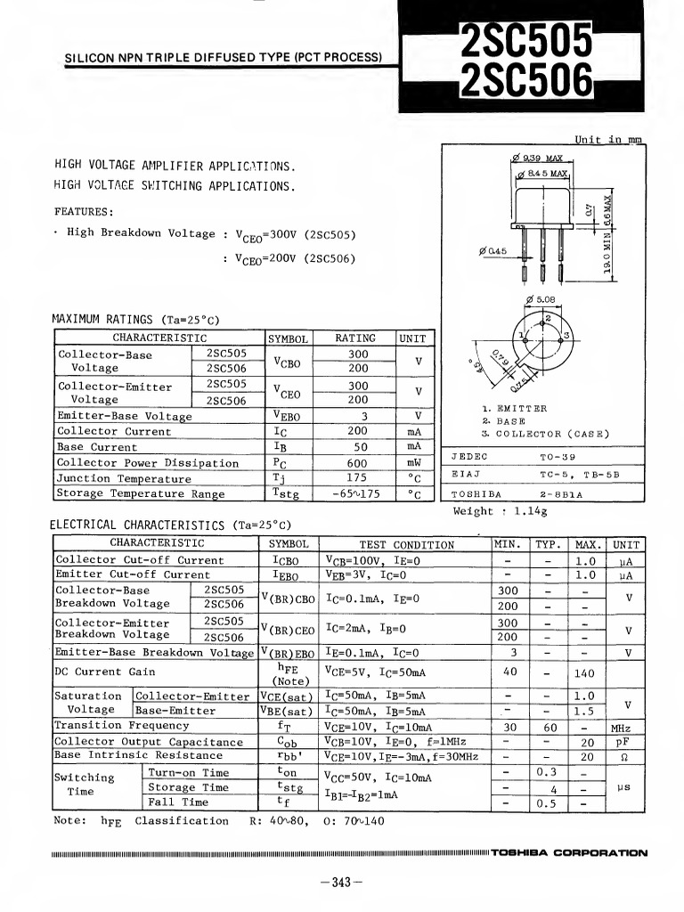High Voltage NPN Transistor Specs | PDF | Bipolar Junction Transistor ...