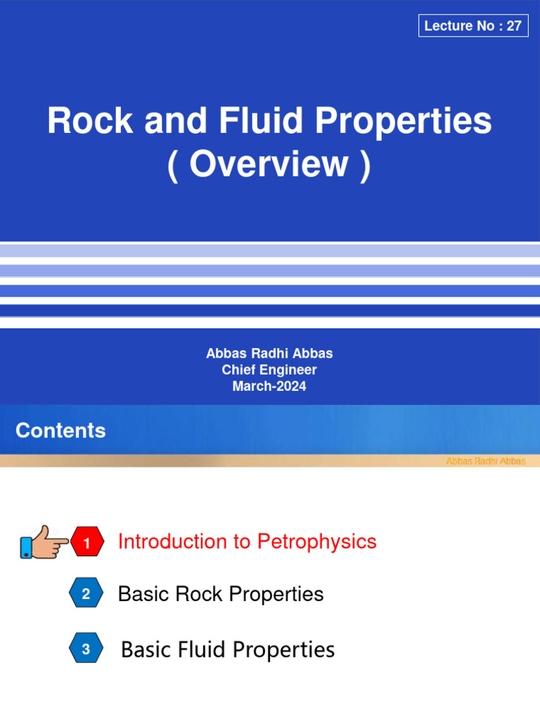 Rock and Fluid Properties - (Overview) | PDF | Porosity | Permeability ...