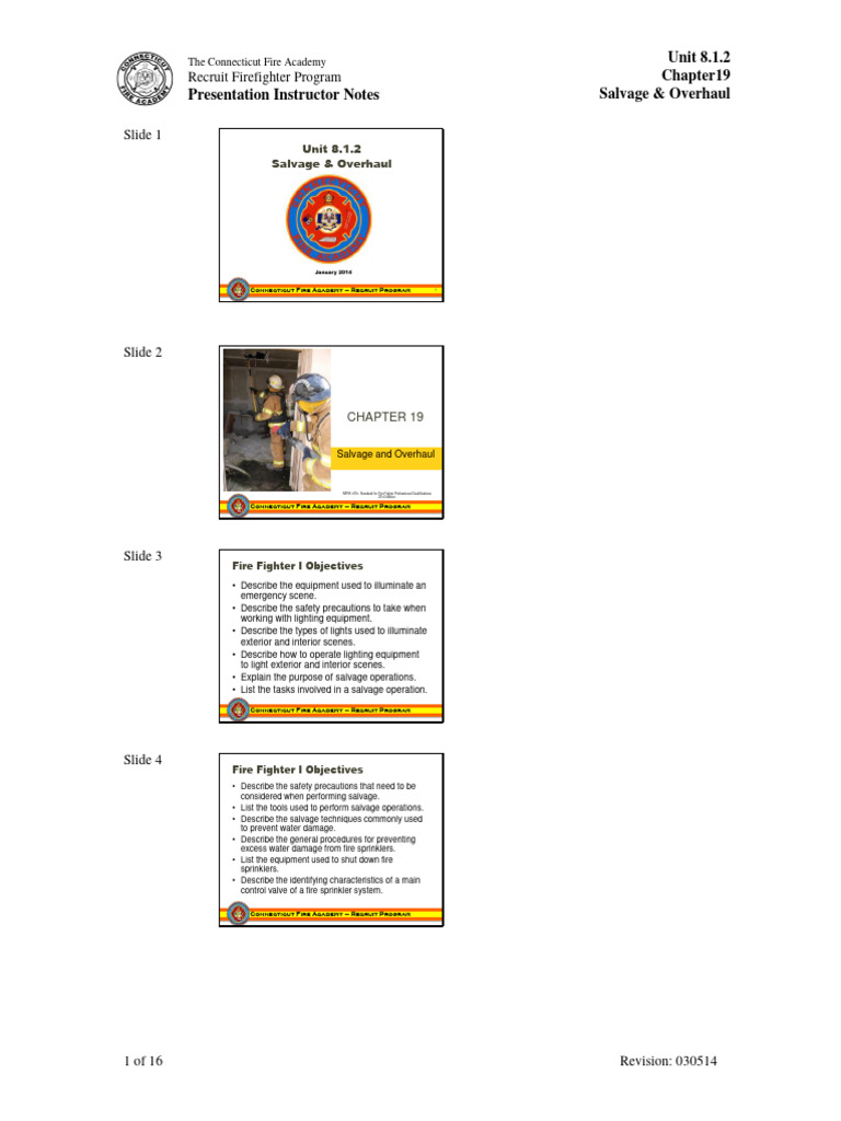 812-Salvage--Overhaul-PPt-Instructors-Notes (1) | PDF | Firefighter ...