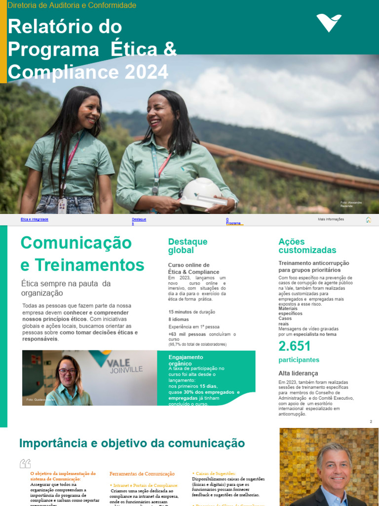 Programa de Ética e Compliance 2024 | PDF | Conformidade regulatória ...