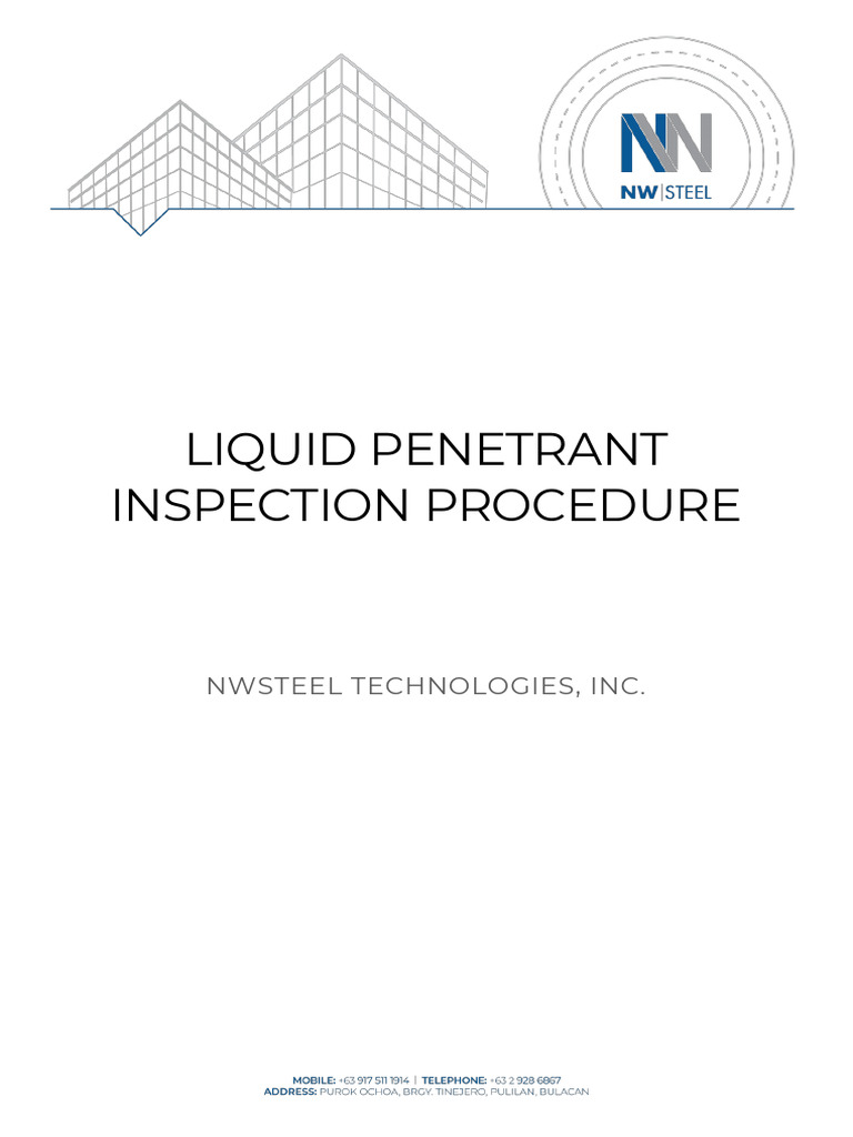 Liquid Penetrant Inspection Procedure | PDF | Mechanical Engineering ...