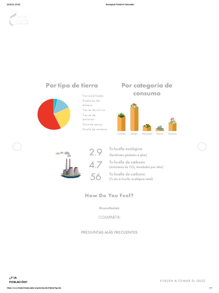 Ecological Footprint Calculator.RENATAYNFANTE | Descargar gratis PDF