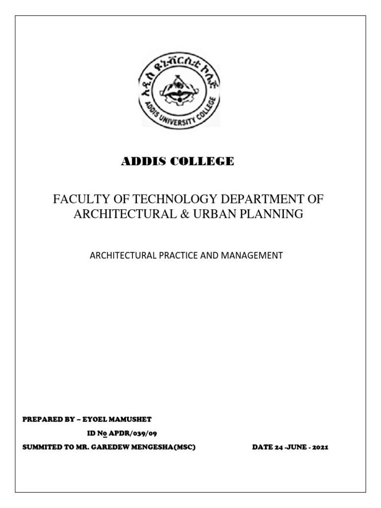 Addis college pdf architect design