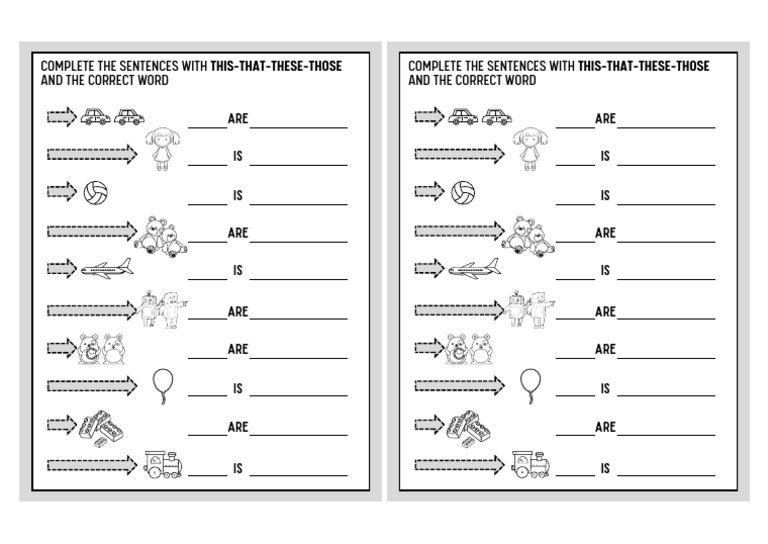 Complete The Sentences With This-That-These-Those and The Correct Word ...