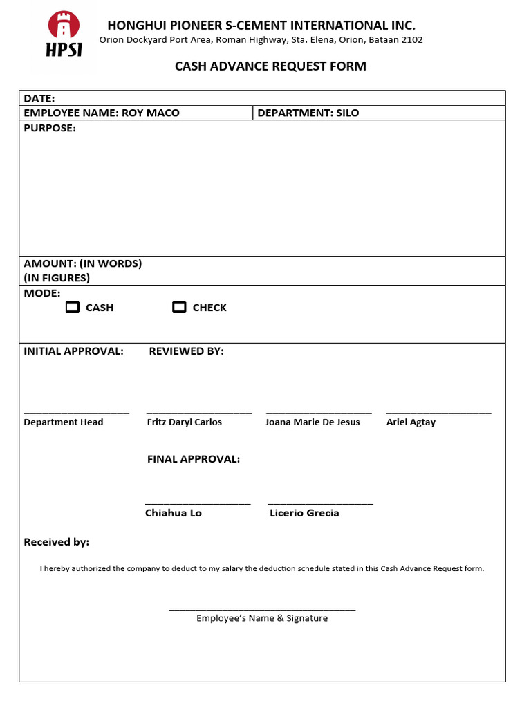 Cash Advance | PDF