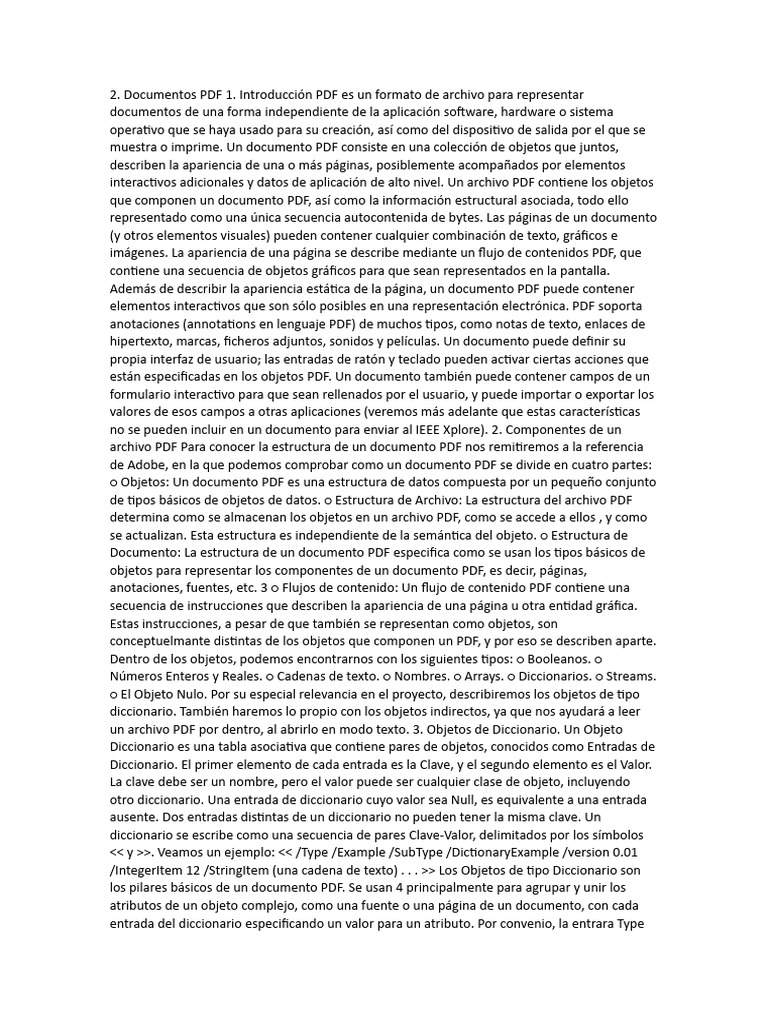 Estructura y Componentes de PDF | PDF | Archivo de computadora ...