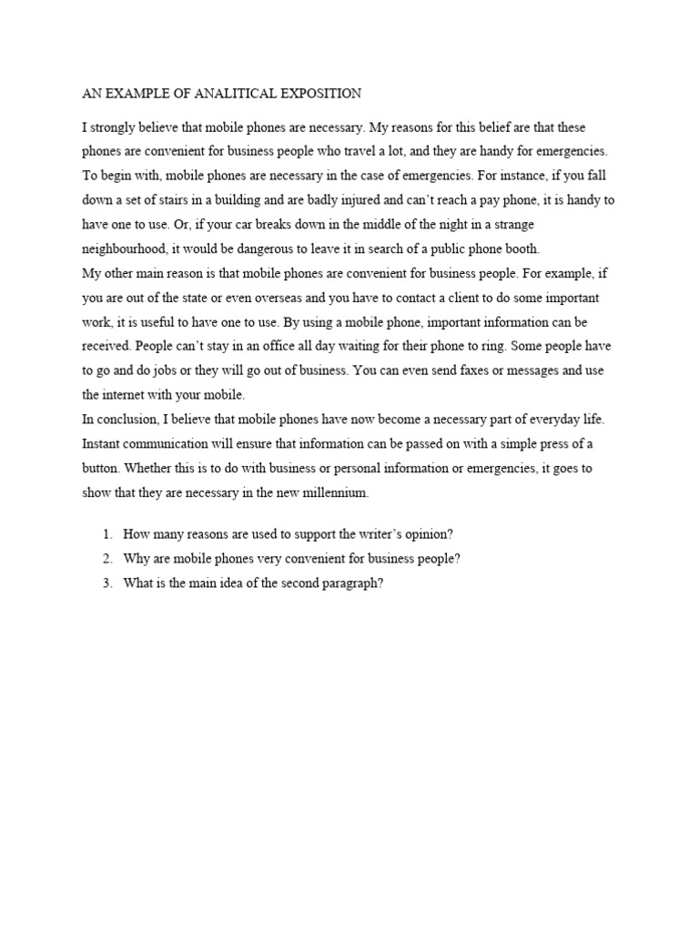 An Example of Analitical Exposition Kelas X | PDF | Computers