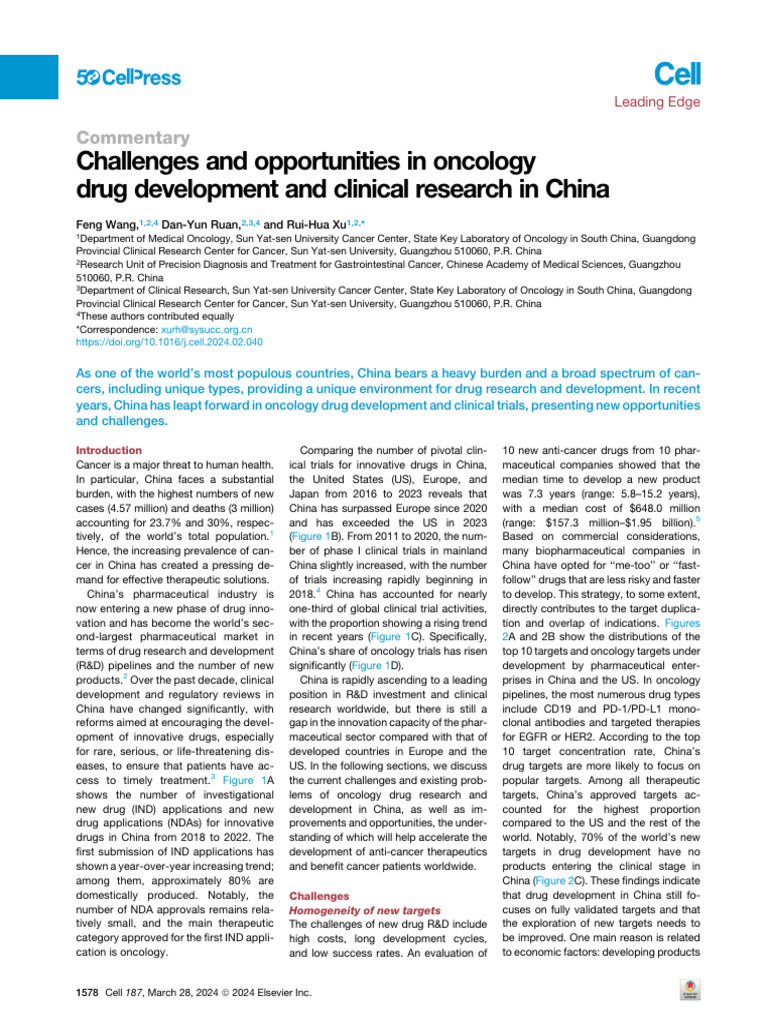 Challenges and Opportunities in Oncology Drug Deve | PDF | Clinical ...