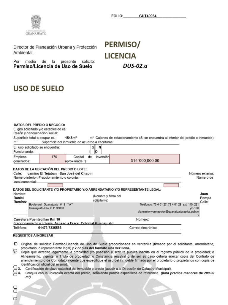 Dus 02 A Permiso Uso De Suelo Pdf