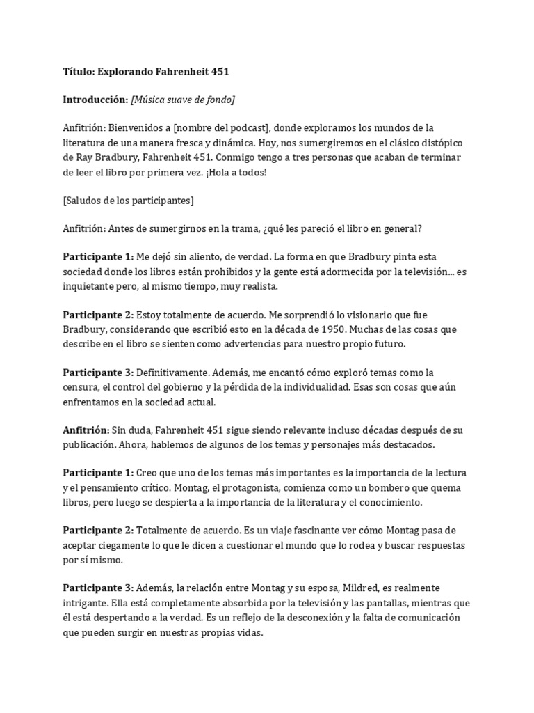 Podcast explorando fahrenheit 451 pdf
