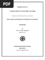 Dissertation Report 'Consumer Behavior Towards Online Advertisement' - Rafat Jamil Siddique (9137) (1)