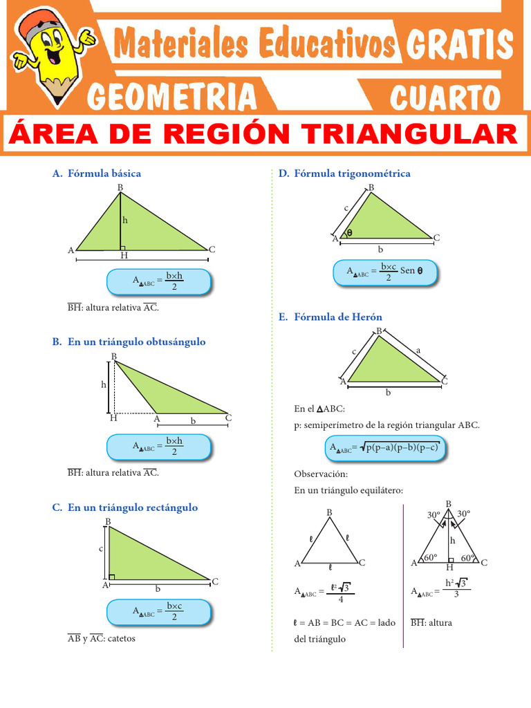 Área-de-Región-Triangular-Para-Cuarto-Grado-de-Secundaria | Descargar ...