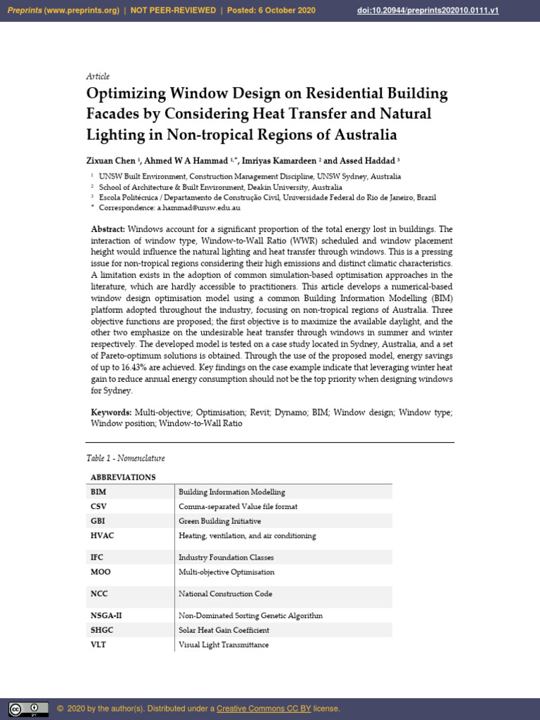 Optimizing Window Design On Residential Building Facades Pdf Window