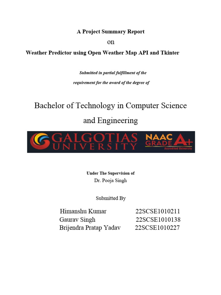 Sem 5th Wheather Forcast Project | PDF | Graphical User Interfaces ...