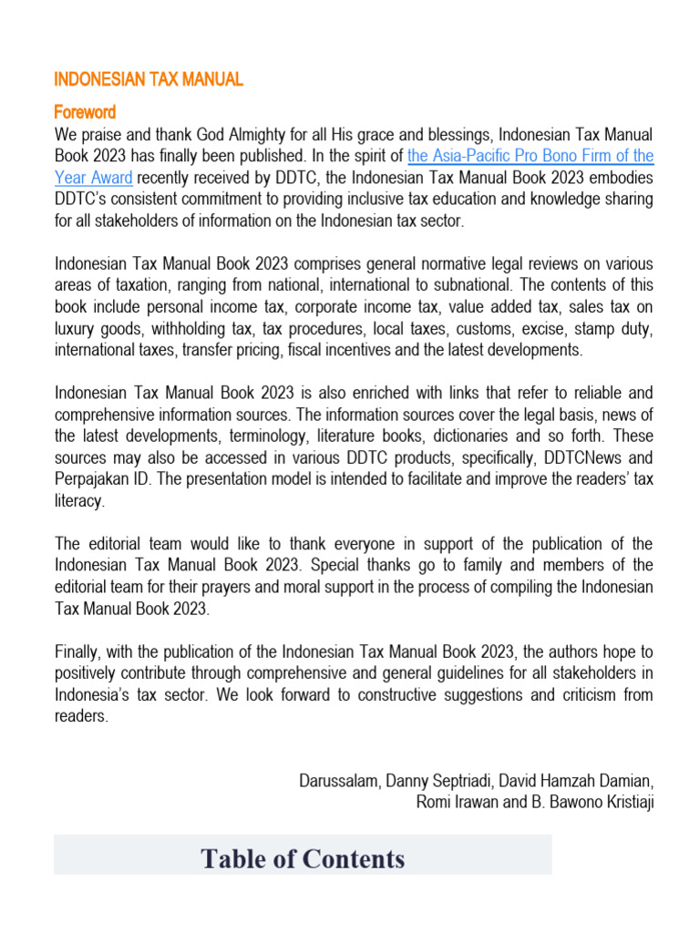 Indonesian Tax Manual Pdf Taxes Corporate Tax In The United States