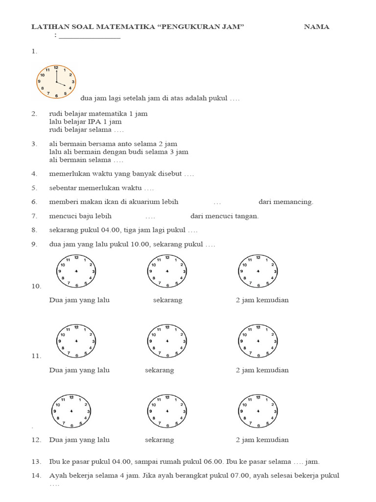Soal Matematika tentang Jumlah Orang dan Waktu Pekerjaan