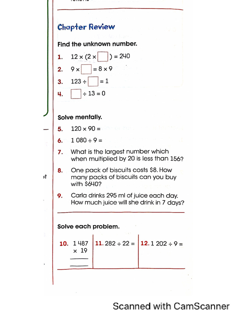 Multiplication And Division Pdf
