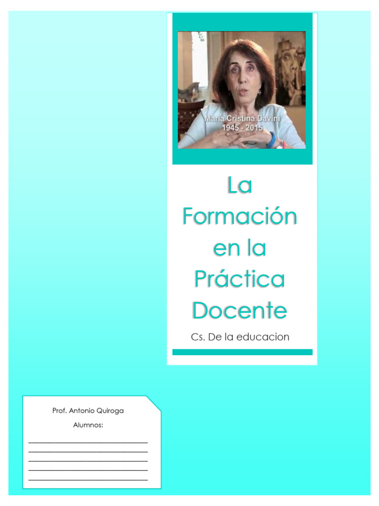 Formación en la Práctica Docente de Davini | PDF | Enseñando | Aprendizaje