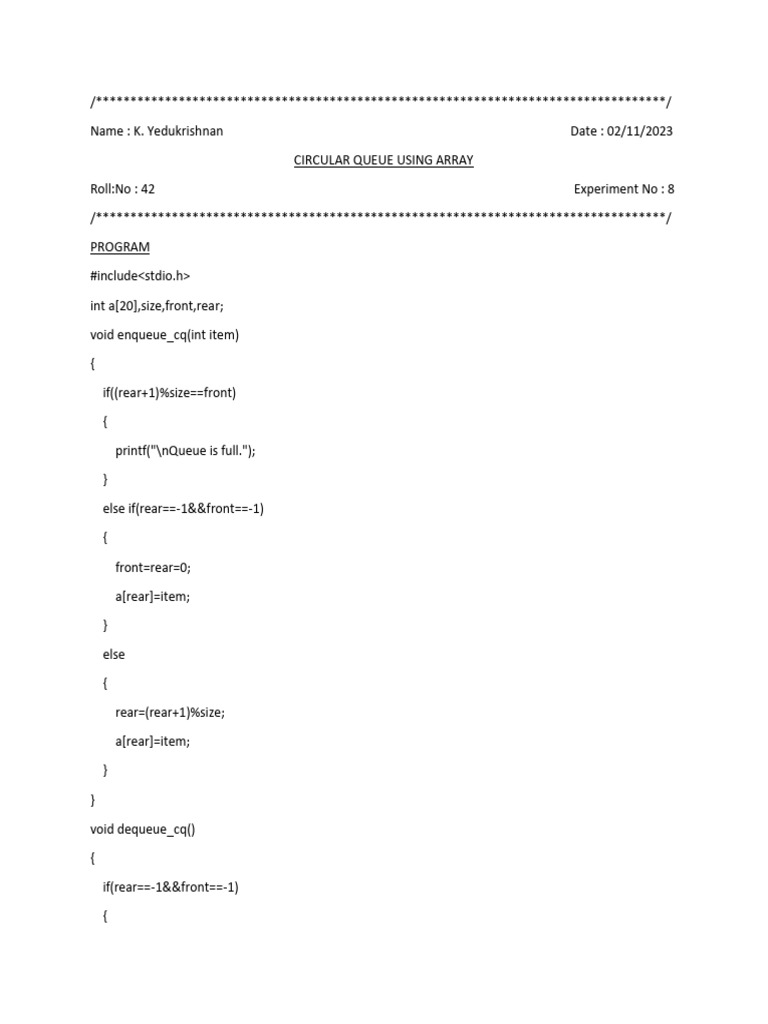 CIRCULAR QUEUE Download Free PDF Queue Abstract Data Type Circular queue download free pdf queue abstract data type