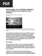 Aeroecologia Nova Disciplina Estabelece Novas Fronteiras Para Estudo Do Meio Ambiente