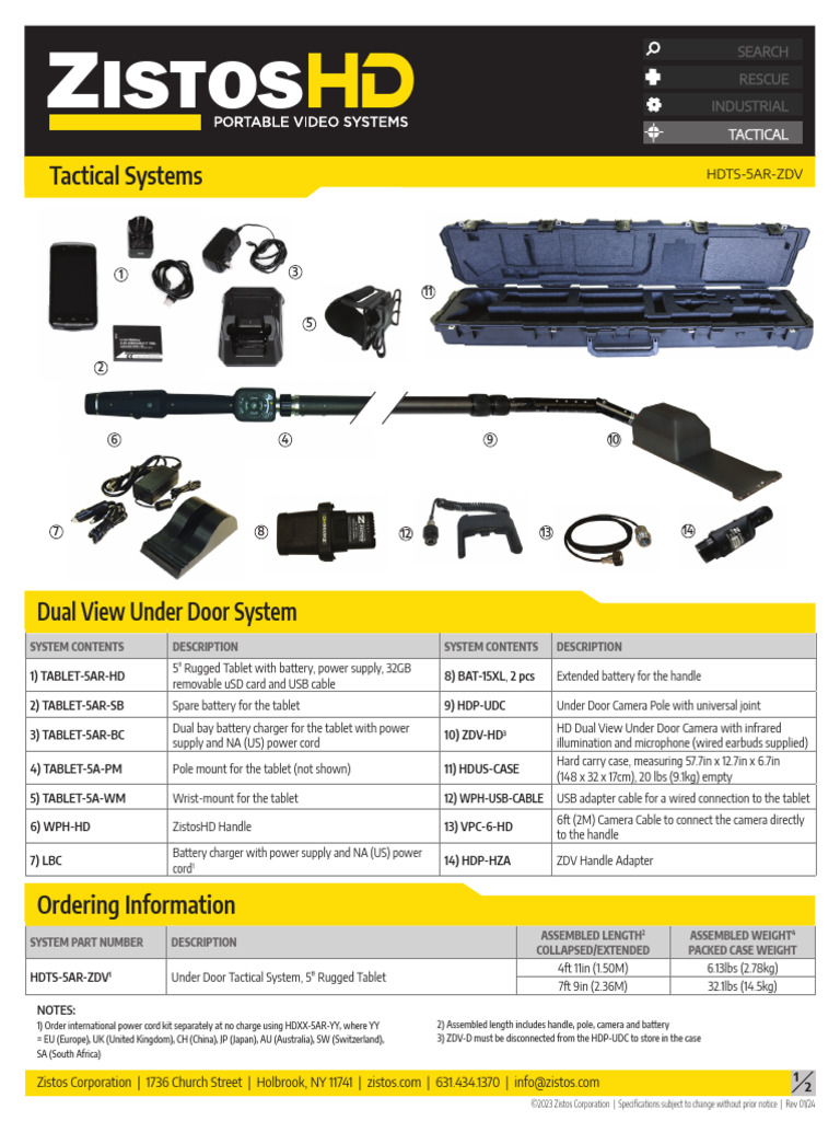Zistos Roast Tactical Recon Scout Searchstick – Perche Télescopique Pour Caméra Robot