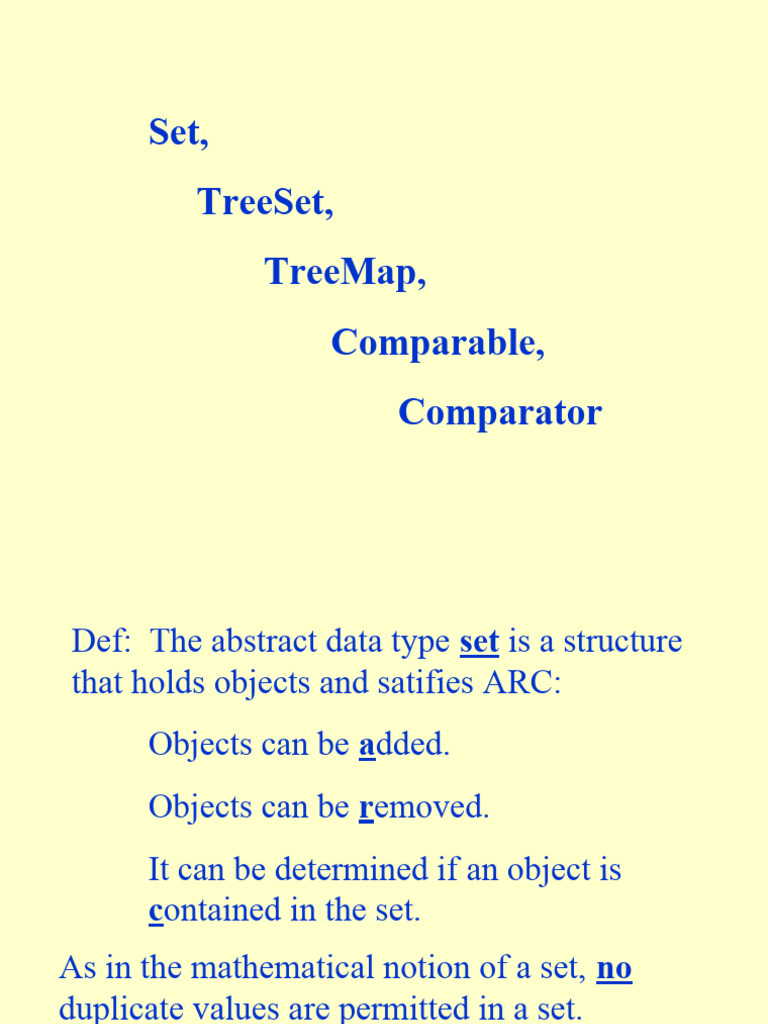 Set TreeSet Etc | PDF | Method (Computer Programming) | Class (Computer ...